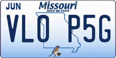 MO license plate VL0P5G