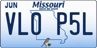 MO license plate VL0P5L