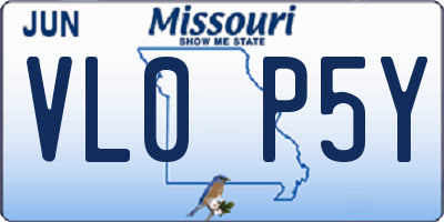 MO license plate VL0P5Y