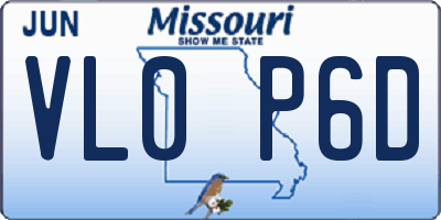 MO license plate VL0P6D