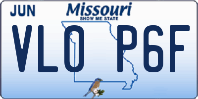 MO license plate VL0P6F