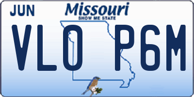 MO license plate VL0P6M