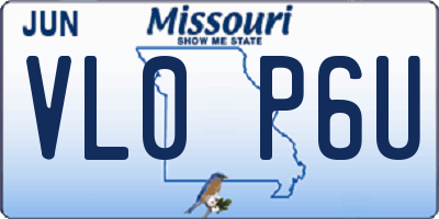 MO license plate VL0P6U
