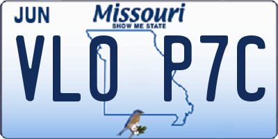 MO license plate VL0P7C