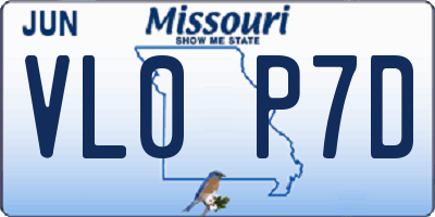 MO license plate VL0P7D