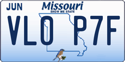 MO license plate VL0P7F