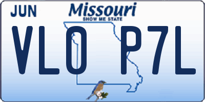 MO license plate VL0P7L