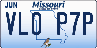 MO license plate VL0P7P
