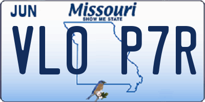 MO license plate VL0P7R