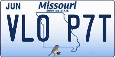 MO license plate VL0P7T
