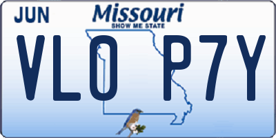 MO license plate VL0P7Y