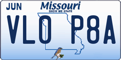 MO license plate VL0P8A
