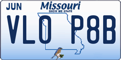 MO license plate VL0P8B