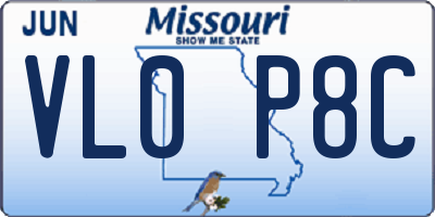 MO license plate VL0P8C