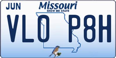 MO license plate VL0P8H