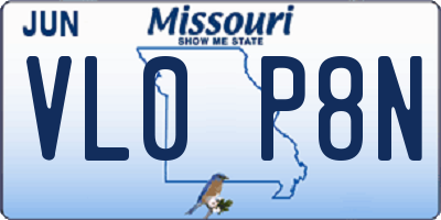 MO license plate VL0P8N