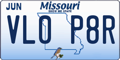 MO license plate VL0P8R