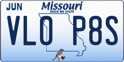 MO license plate VL0P8S