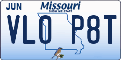 MO license plate VL0P8T
