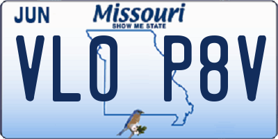 MO license plate VL0P8V