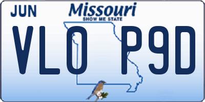 MO license plate VL0P9D