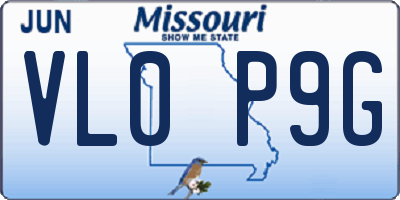 MO license plate VL0P9G