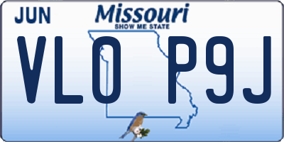 MO license plate VL0P9J