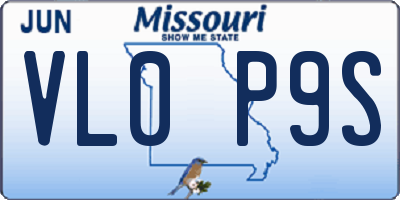 MO license plate VL0P9S