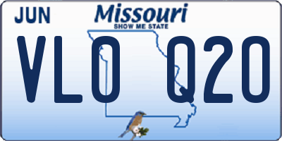 MO license plate VL0Q2O