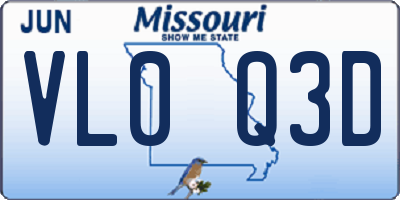 MO license plate VL0Q3D