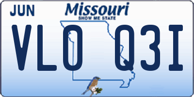 MO license plate VL0Q3I