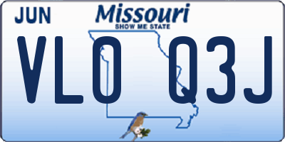 MO license plate VL0Q3J