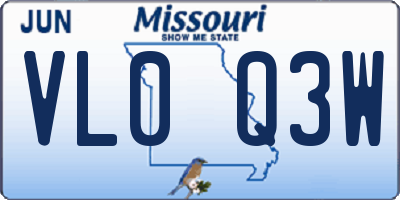 MO license plate VL0Q3W