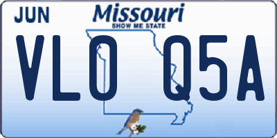 MO license plate VL0Q5A