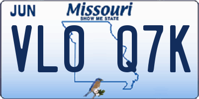 MO license plate VL0Q7K