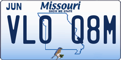 MO license plate VL0Q8M