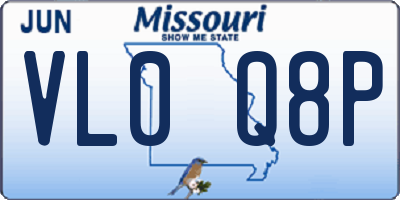 MO license plate VL0Q8P
