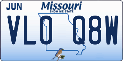 MO license plate VL0Q8W