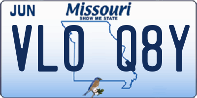 MO license plate VL0Q8Y