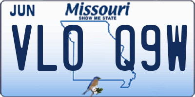 MO license plate VL0Q9W