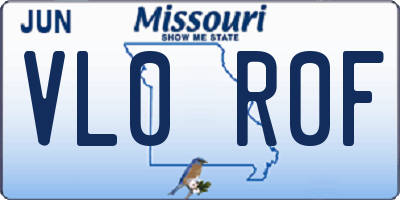 MO license plate VL0R0F