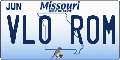 MO license plate VL0R0M