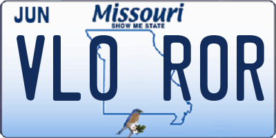 MO license plate VL0R0R