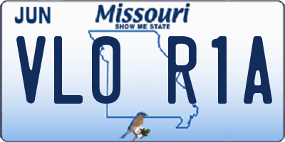 MO license plate VL0R1A