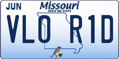 MO license plate VL0R1D