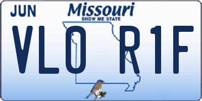 MO license plate VL0R1F