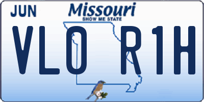 MO license plate VL0R1H
