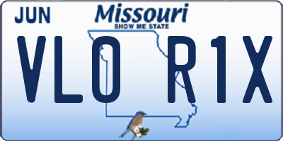 MO license plate VL0R1X