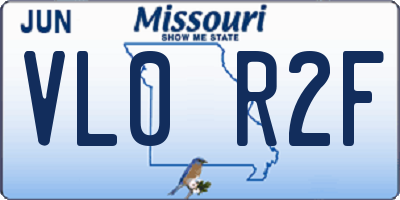 MO license plate VL0R2F