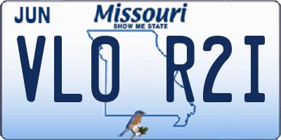 MO license plate VL0R2I